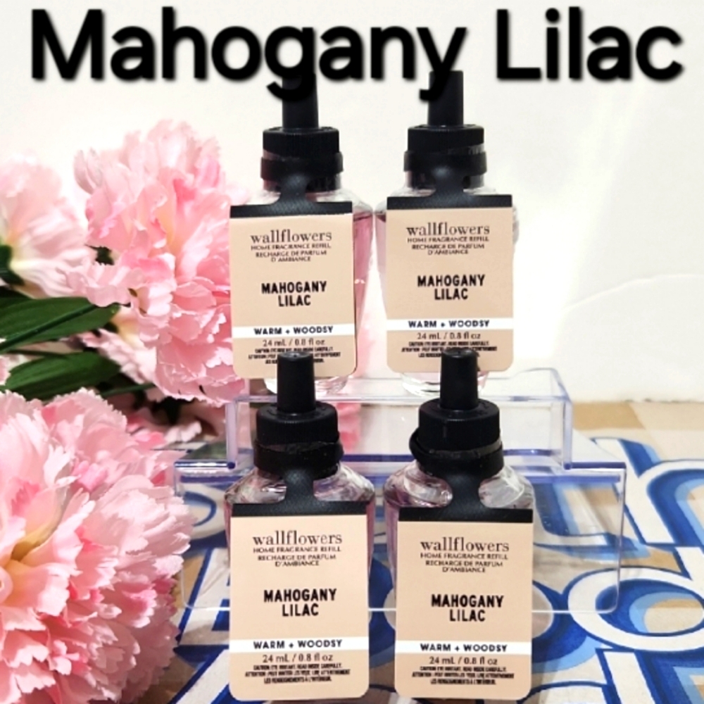 Bath & Body Works White Barn Mahogany Lilac Wallflower Refills X4